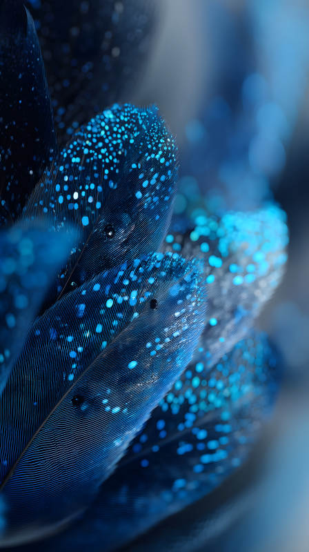 藍羽細節水珠晶瑩剔透-圖片