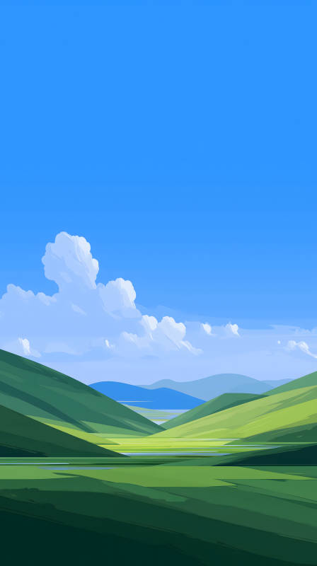 翠綠山谷晴空萬里-圖片