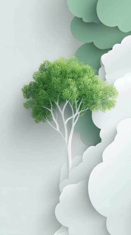 樹木與云朵的唯美意境-圖片