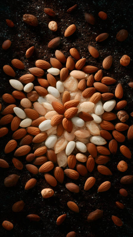 堅(jiān)果排列紋理特寫-圖片