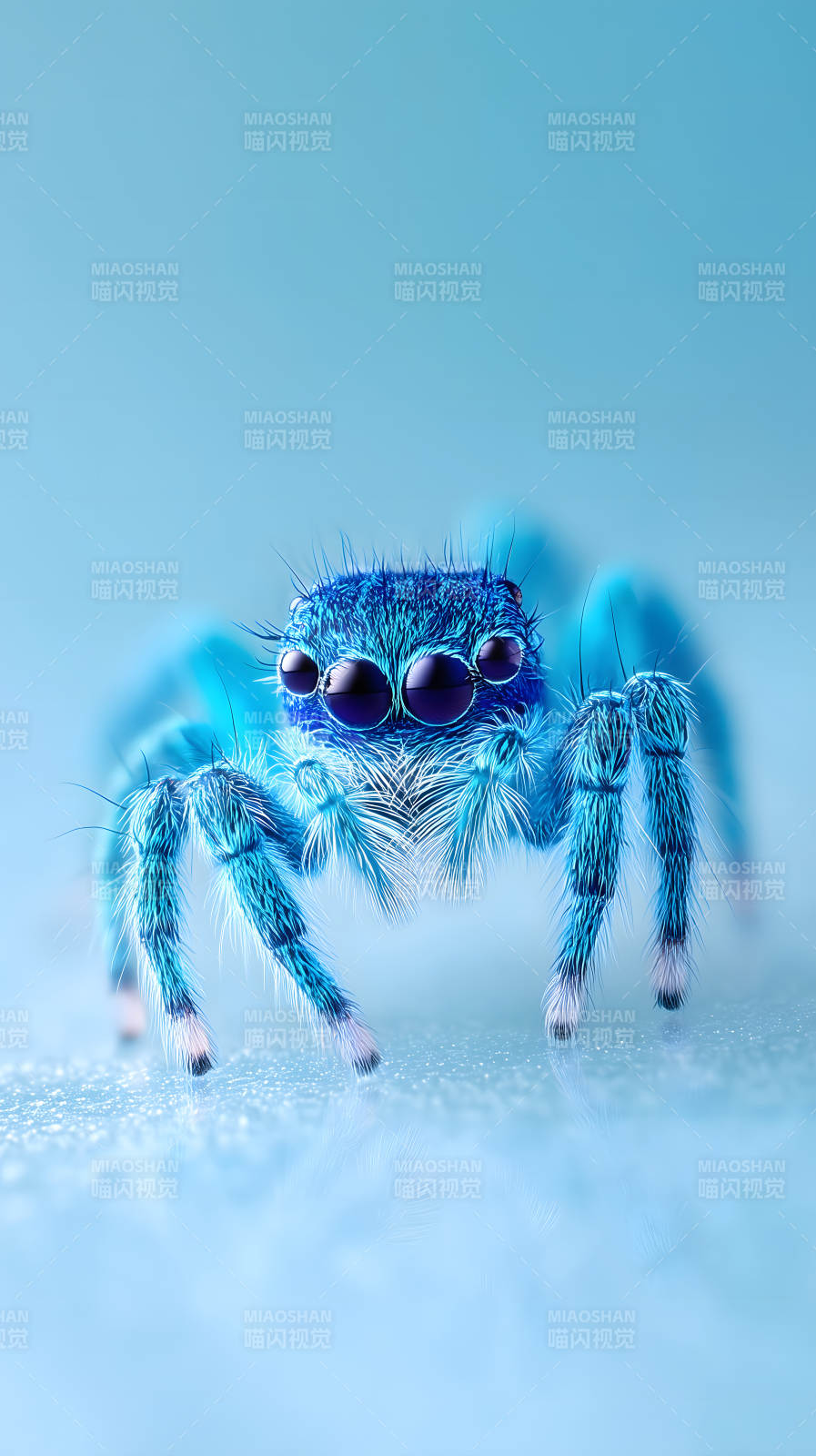 藍蜘蛛特寫超清攝影-圖片