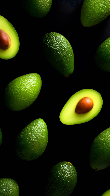 牛油果黑背景-图片