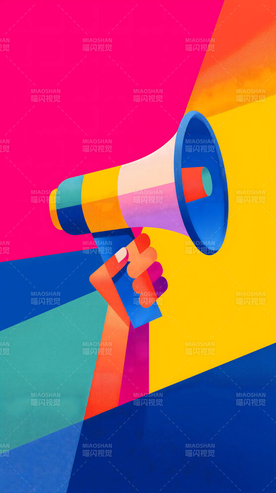 喇叭宣言多彩背景-圖片