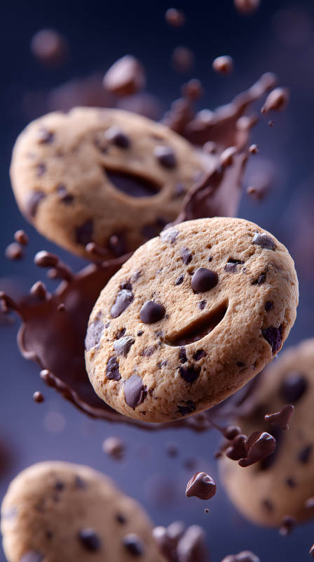 饼干飞溅巧克力-图片
