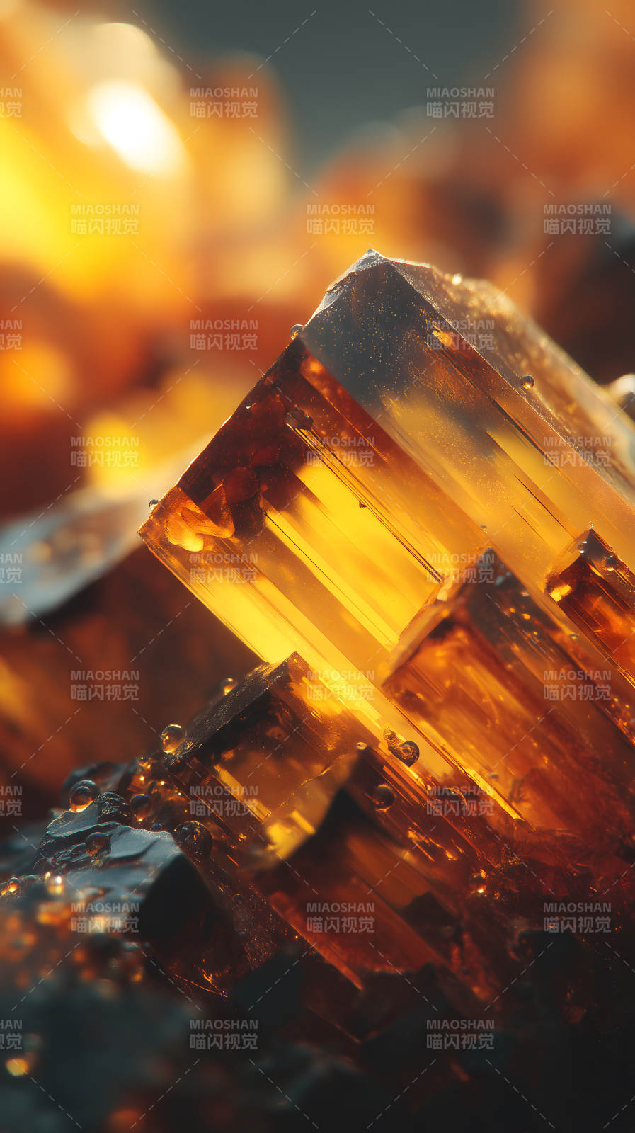 琥珀晶体质感光影-图片
