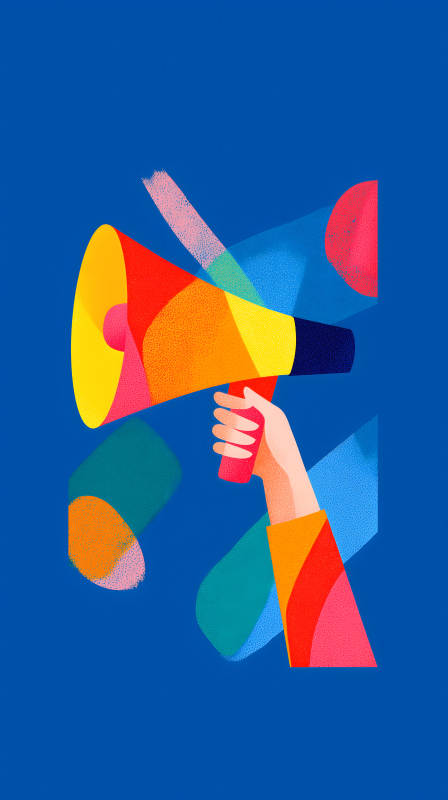 舉起喇叭宣告-圖片