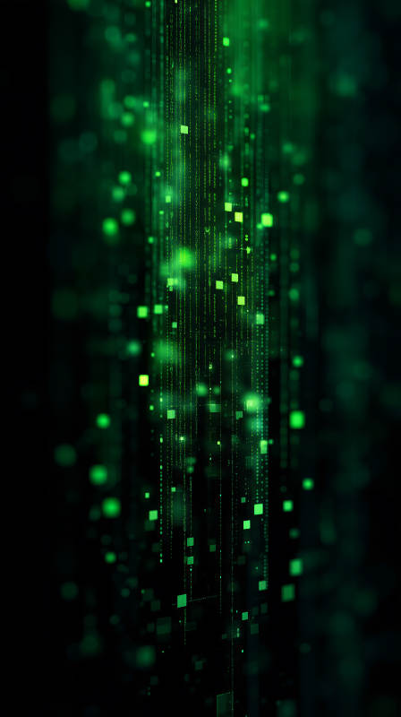 綠色數據流光幻影-圖片