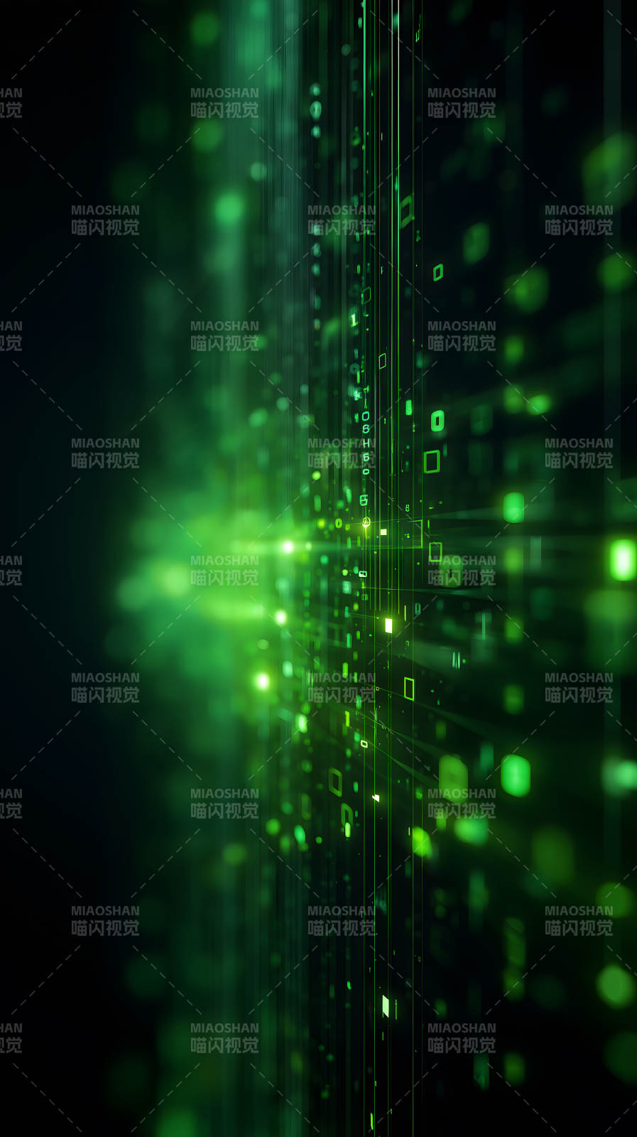 綠色數據流數字世界-圖片