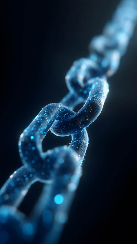 數字鏈條深邃發光-圖片