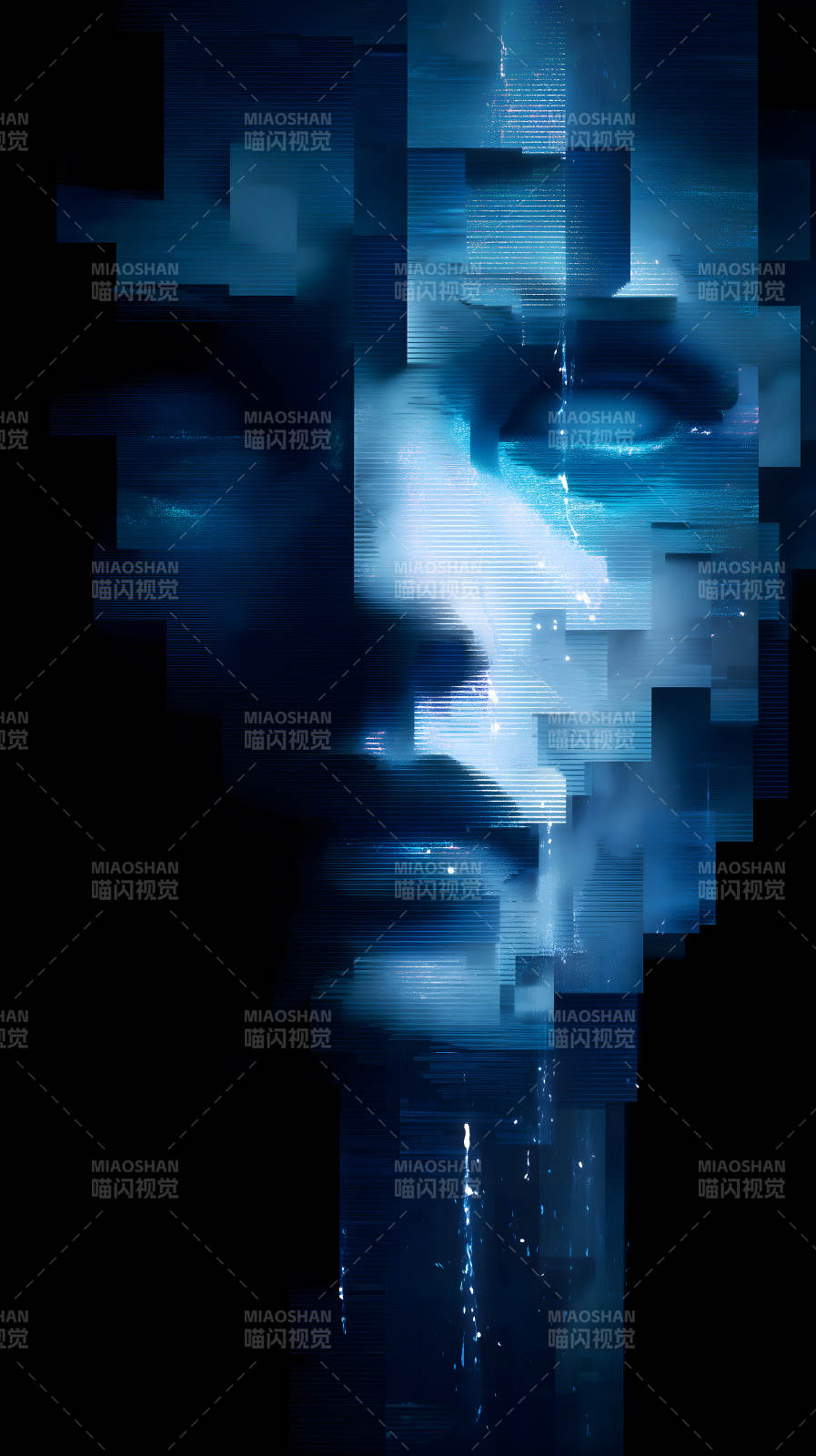 藍調人臉數據流-圖片