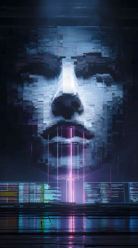 數字面孔科技感-圖片