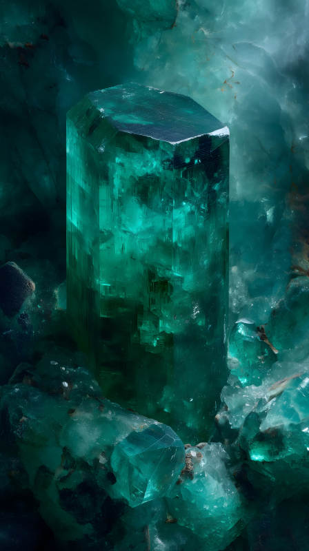 綠寶石晶體特寫-圖片