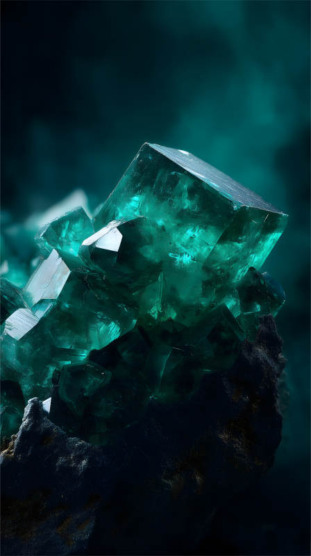 翠綠晶體結構-圖片