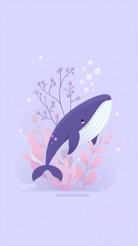 可愛鯨魚水中暢游-圖片