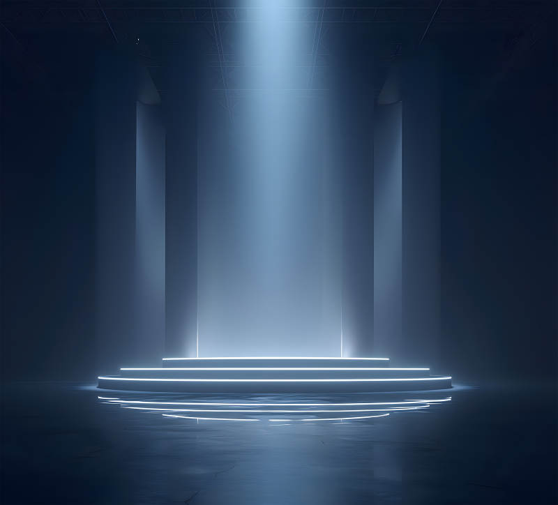 舞臺燈光渲染深藍色調氛圍感-圖片