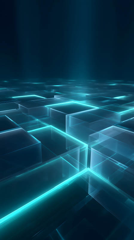 科技感藍色方塊抽象-圖片