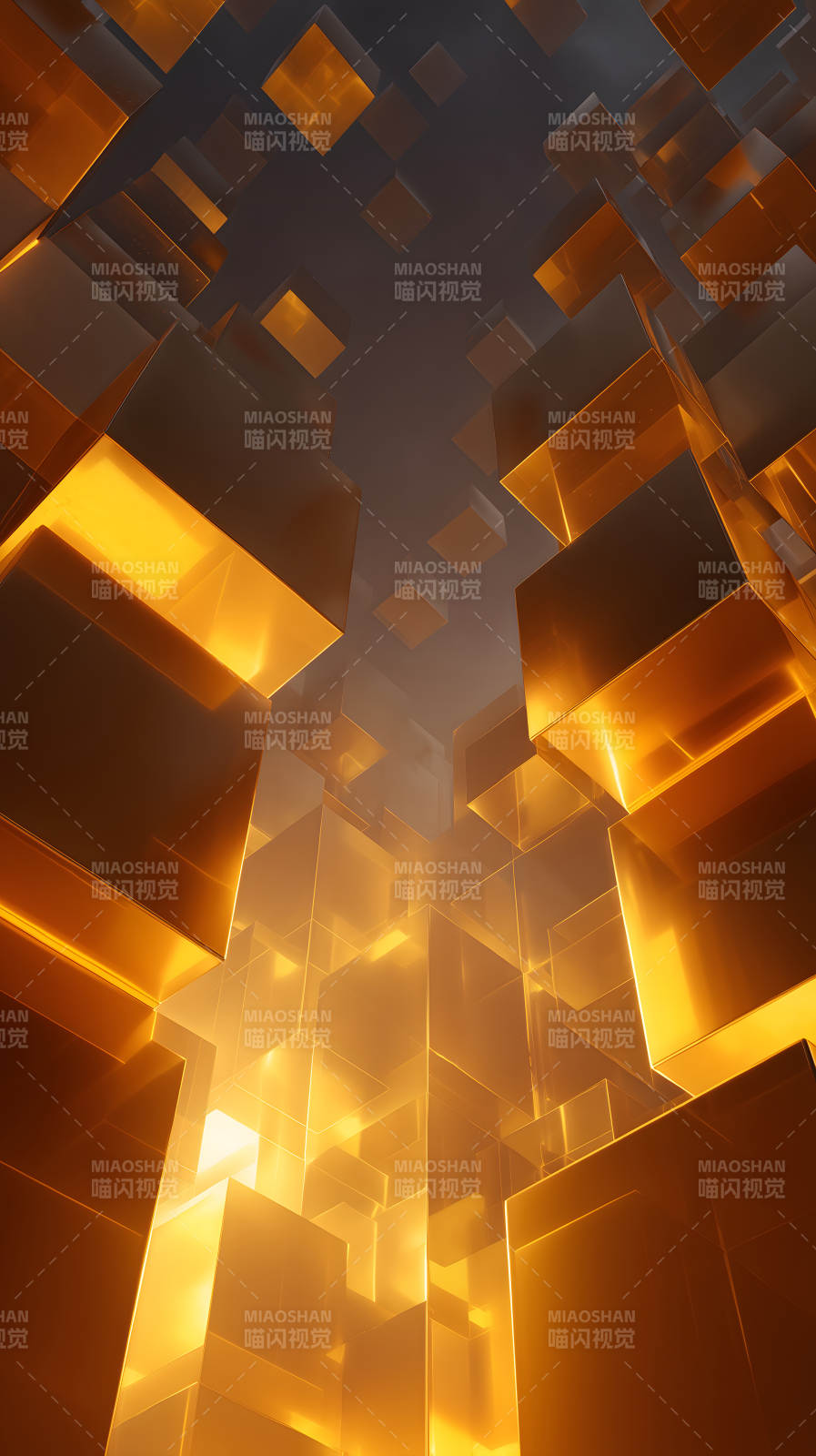 金光閃耀的立方體-圖片