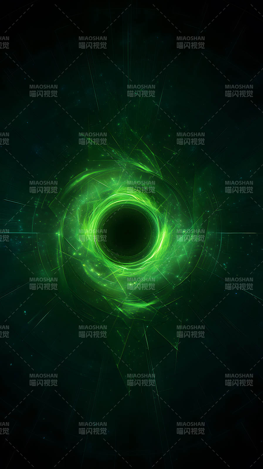 绿光黑洞漩涡-图片