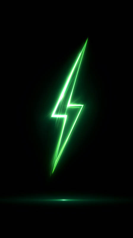 綠色閃電黑背景發光-圖片