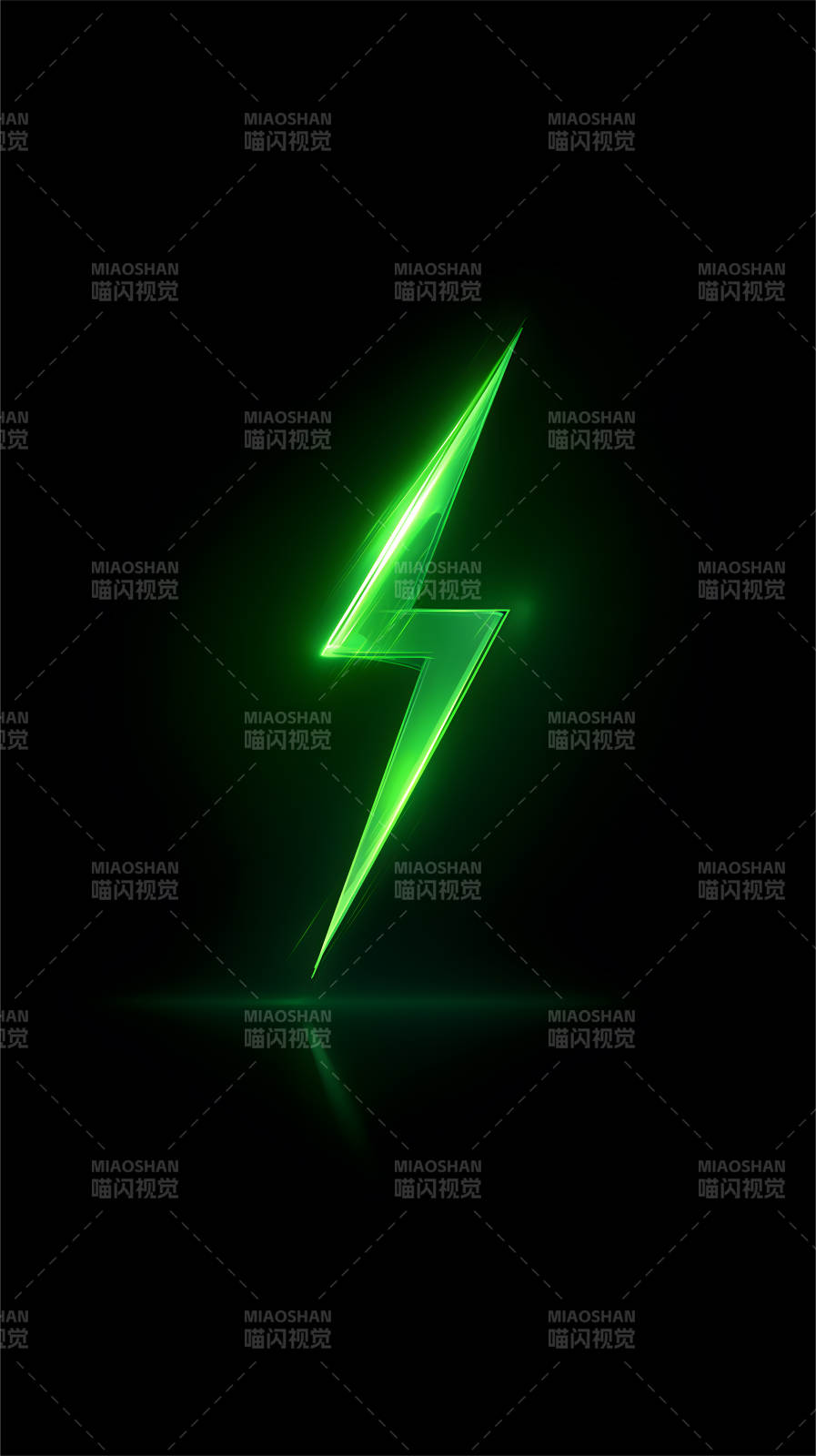 綠色閃電黑色背景-圖片