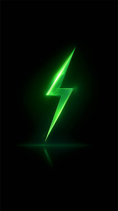 綠色閃電黑色背景-圖片