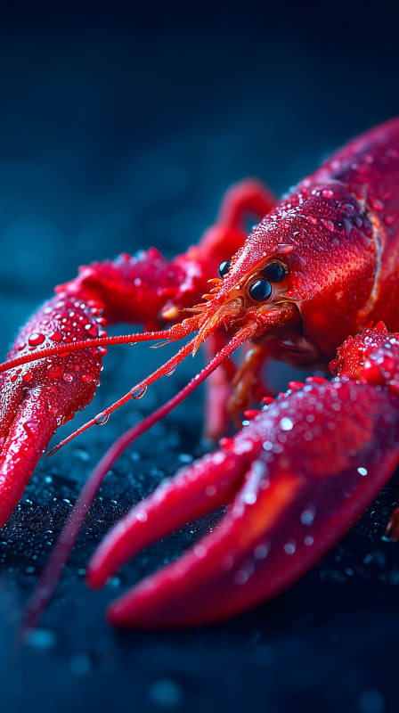 紅潤(rùn)龍蝦細(xì)節(jié)特寫(xiě)-圖片