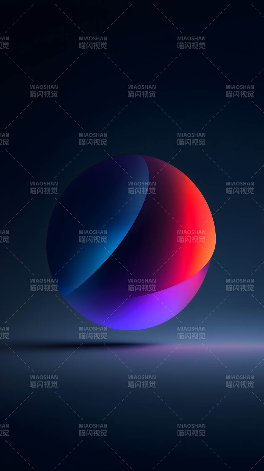 炫彩光球悬浮虚空中-图片