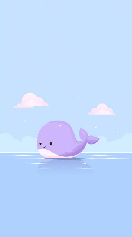 可爱鲸鱼浮现海面-图片