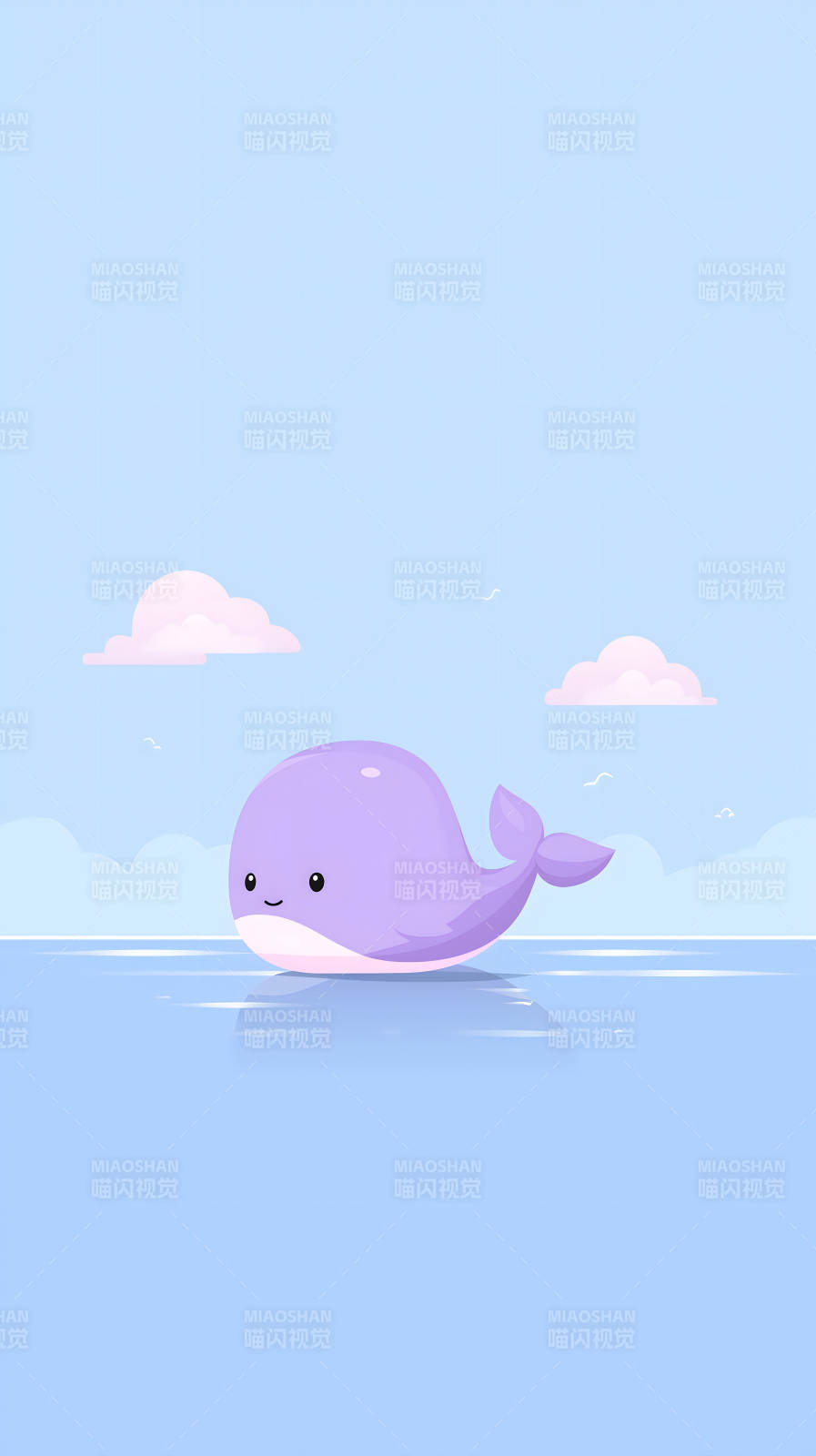 可爱鲸鱼浮现海面-图片