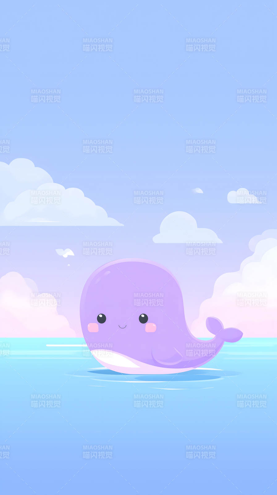 可爱小鲸鱼水中遨游-图片