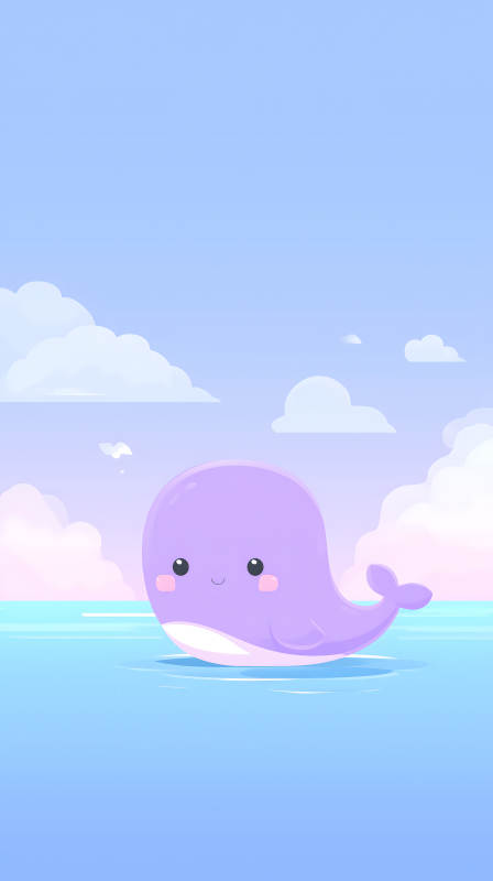 可爱小鲸鱼水中遨游-图片