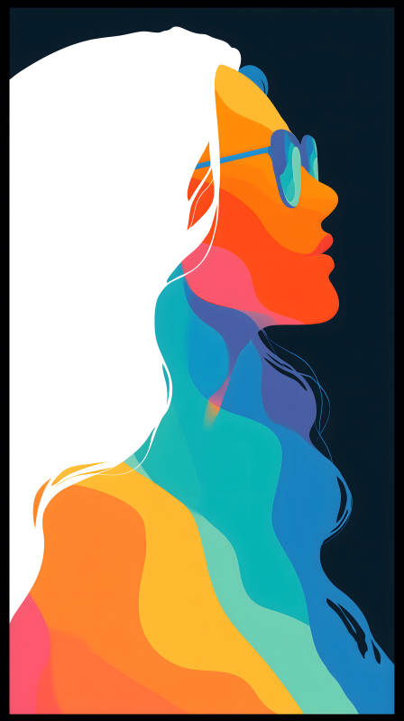 抽象側臉時尚女郎-圖片