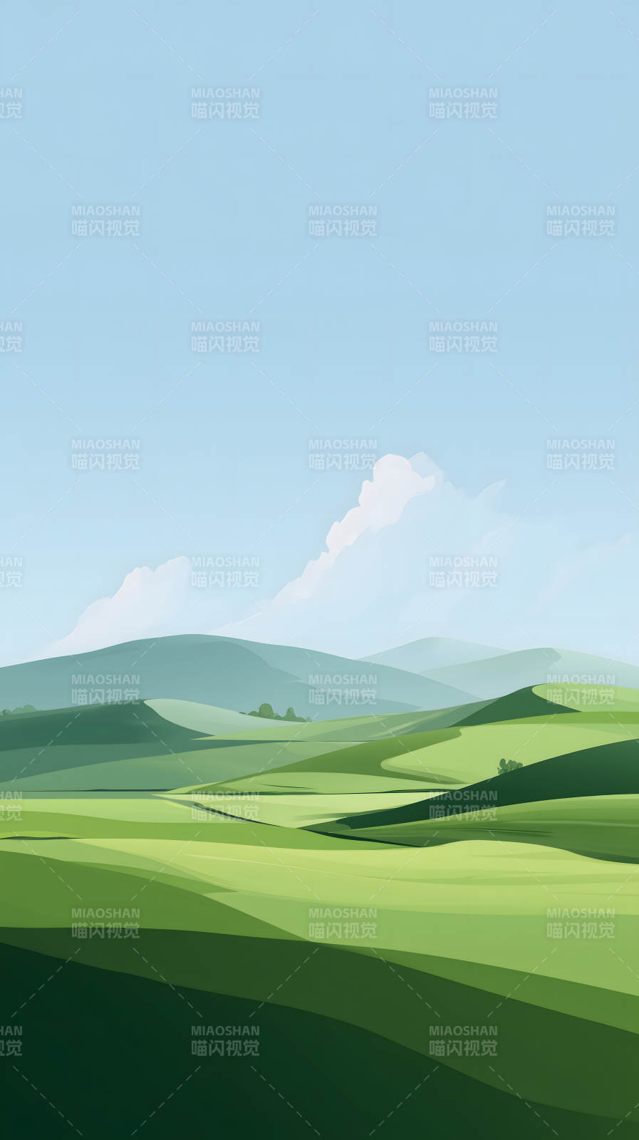 绿色田野山丘-图片