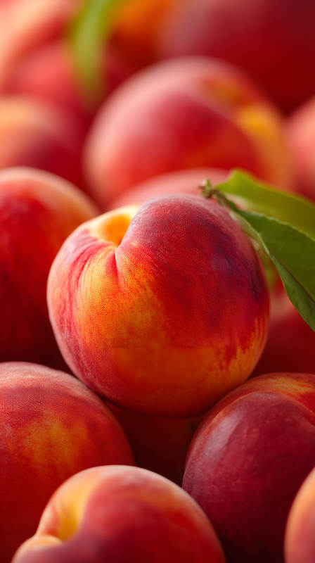 鮮艷的桃子特寫-圖片