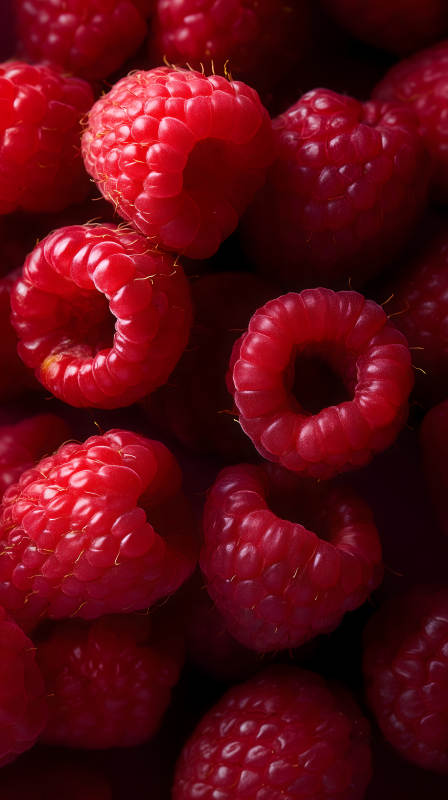 鮮紅覆盆子特寫-圖片