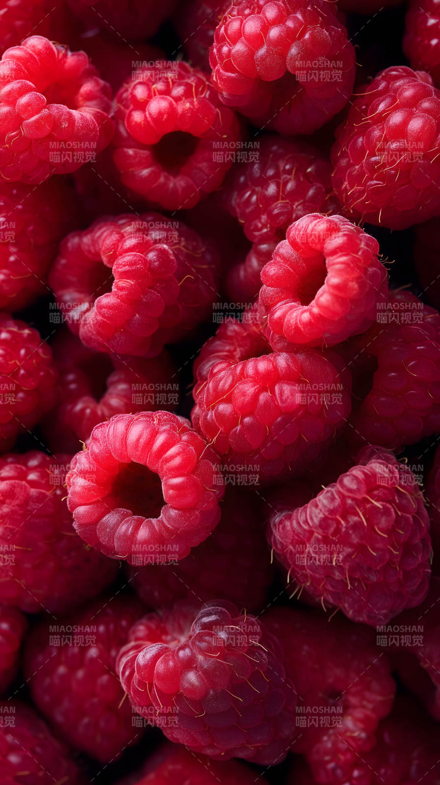 鮮紅覆盆子特寫-圖片