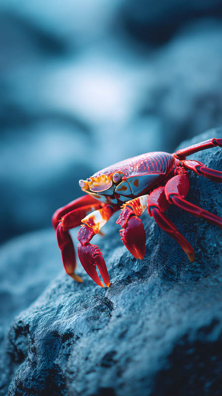 紅蟹巖石特寫-圖片