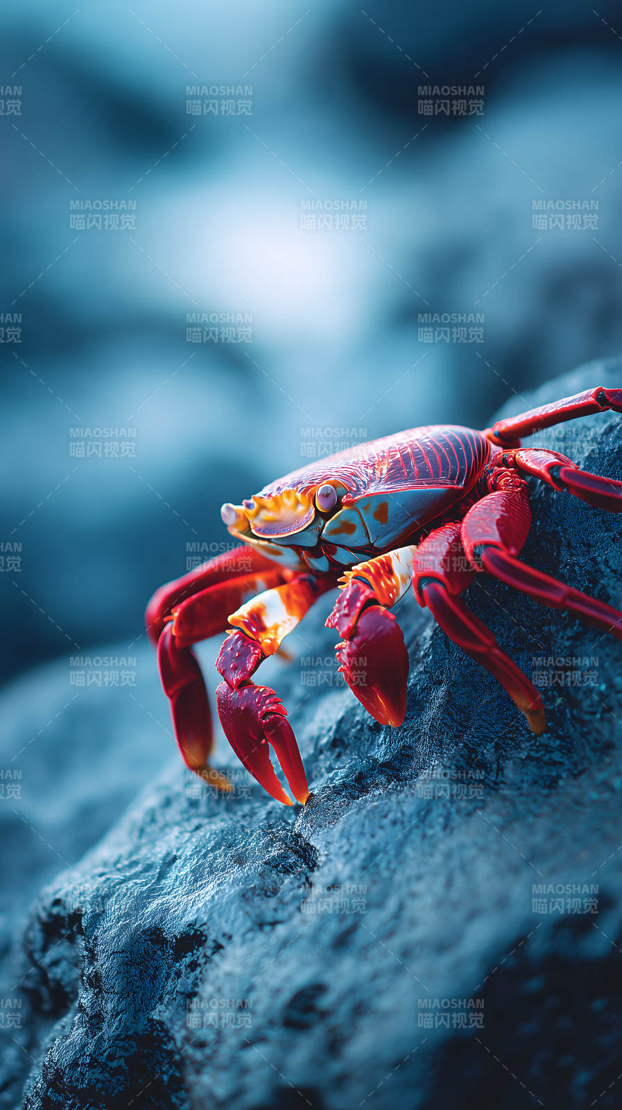 红蟹岩石特写-图片