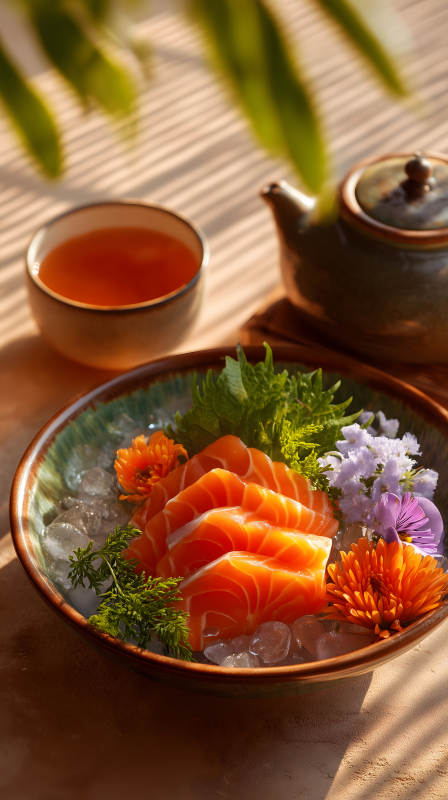 美味三文魚刺身-圖片