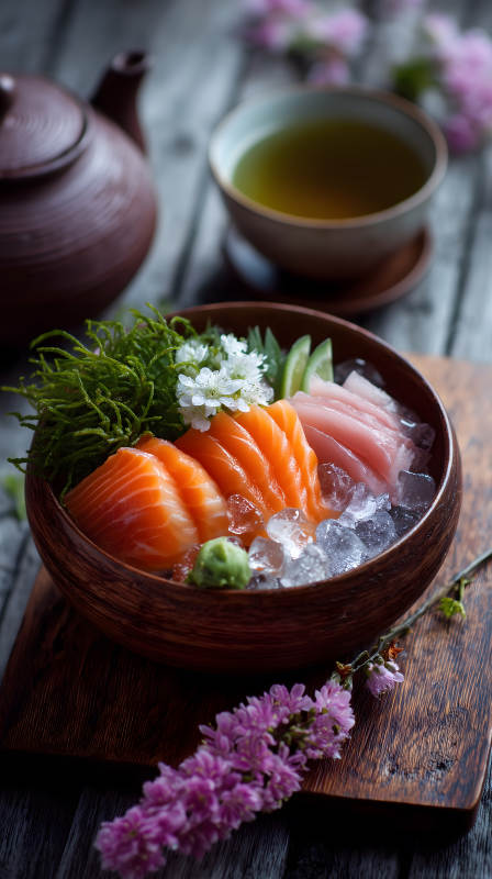 精致的日式生鱼片-图片