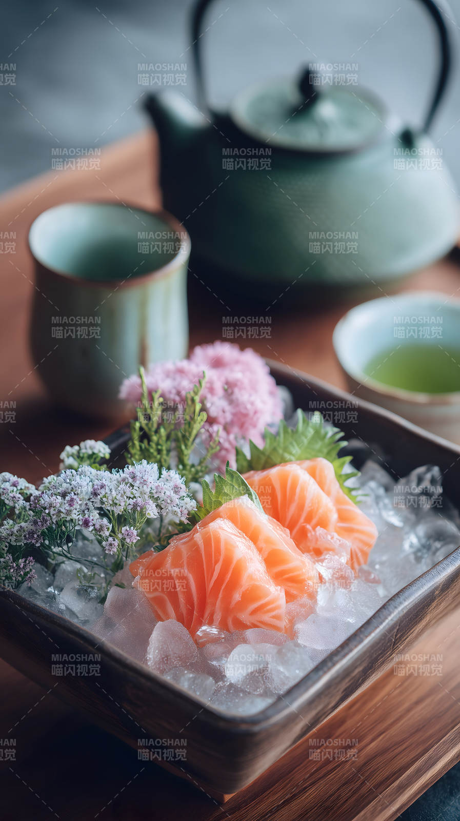 日式料理美味生魚片-圖片