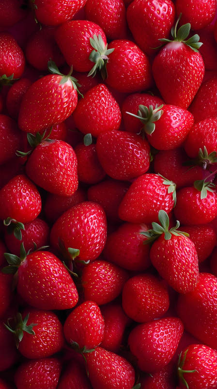 鮮紅草莓堆積特寫-圖片