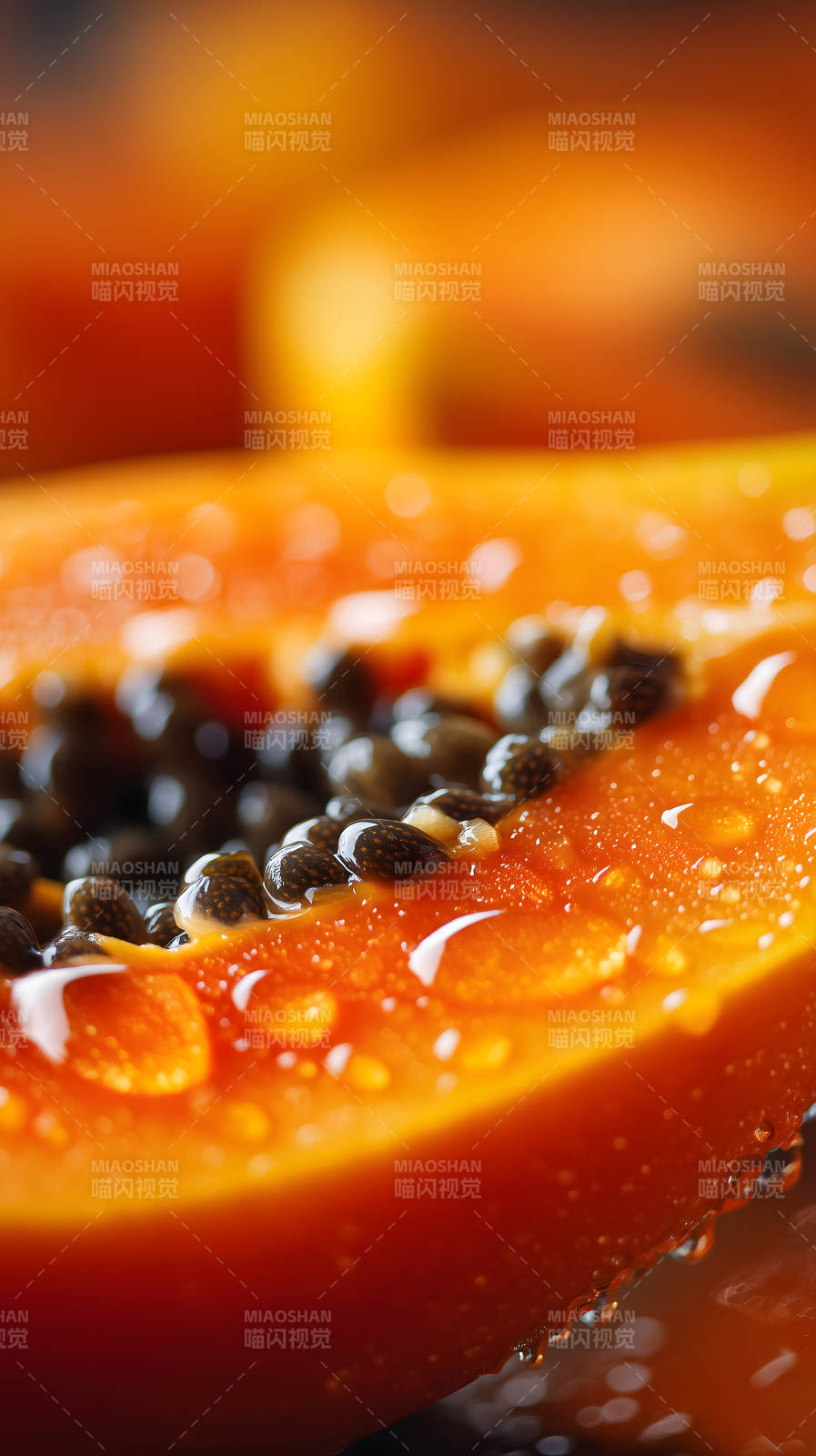 切開的木瓜特寫-圖片