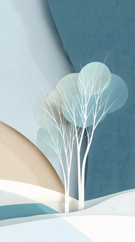 抽象冬日風景樹木-圖片