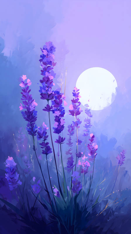 薰衣草月光下-圖片