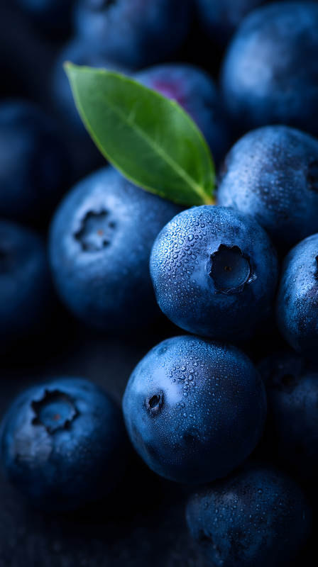 新鲜的蓝莓特写-图片