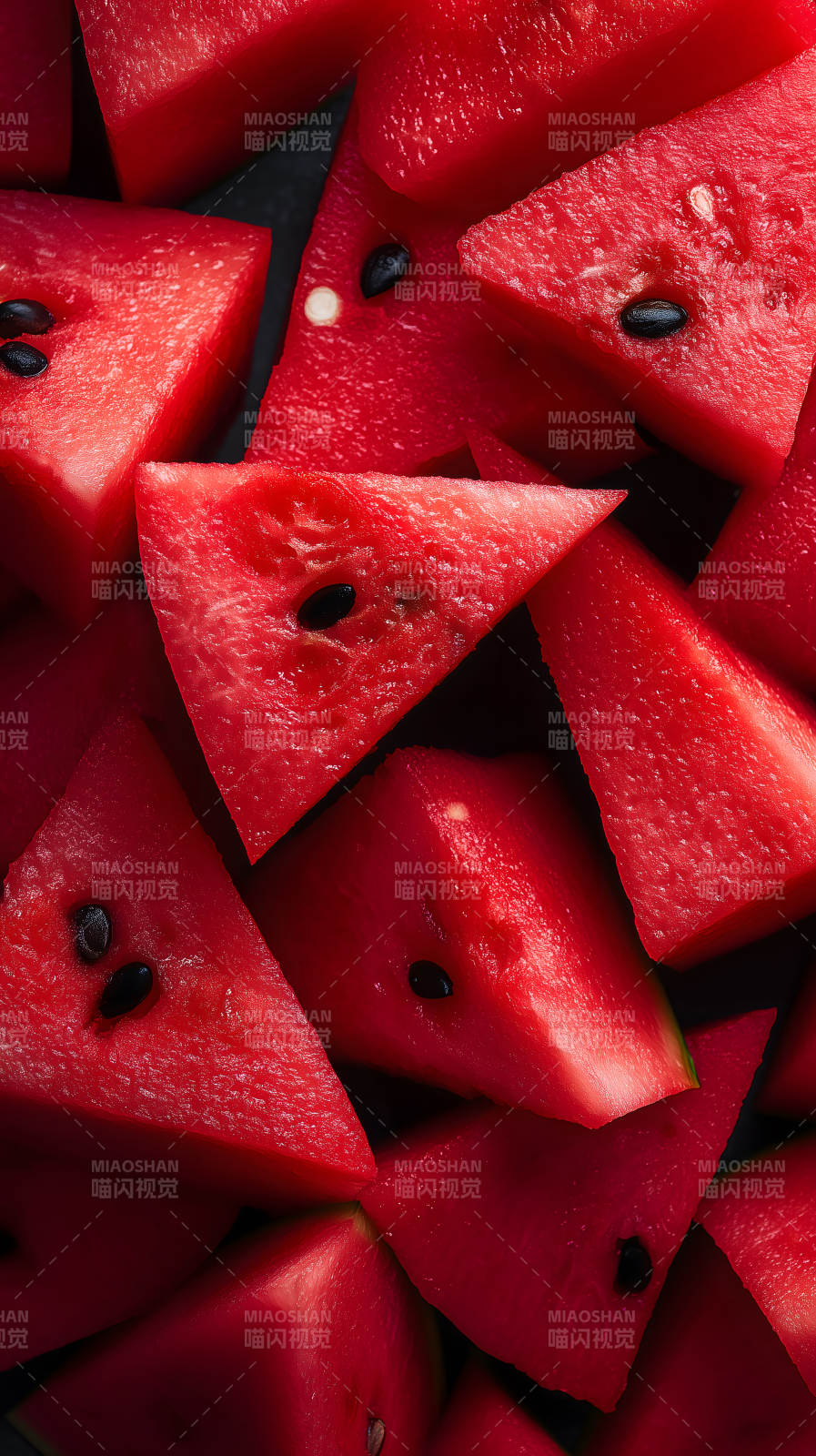 西瓜切塊特寫-圖片