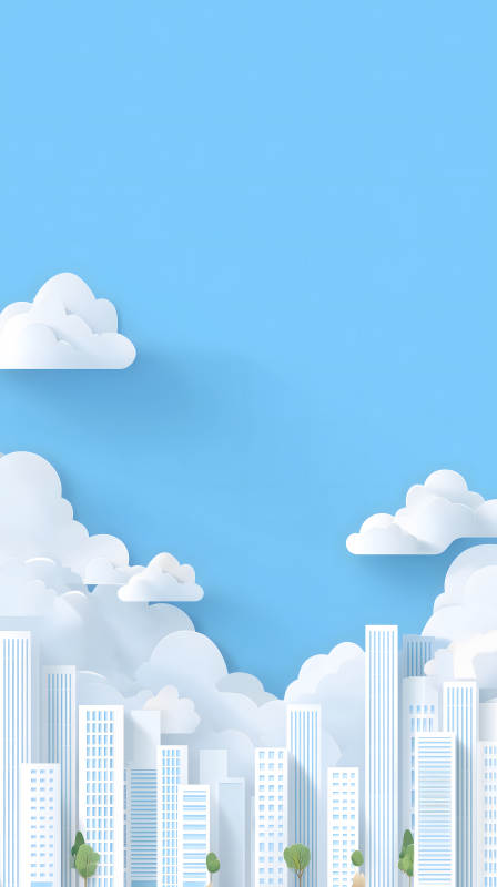 城市天空白云建筑-圖片