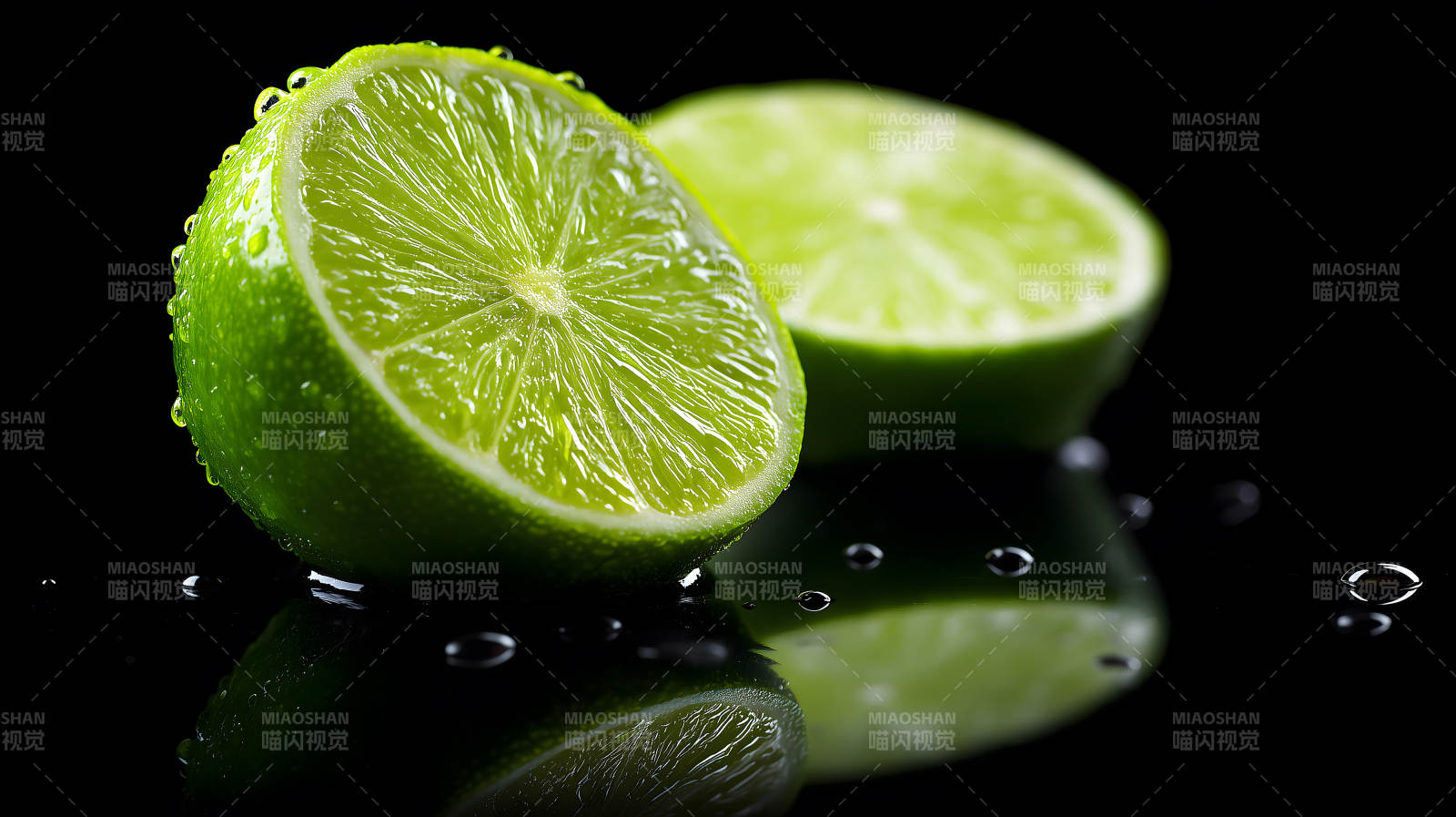 青檸特寫水珠晶瑩剔透-圖片