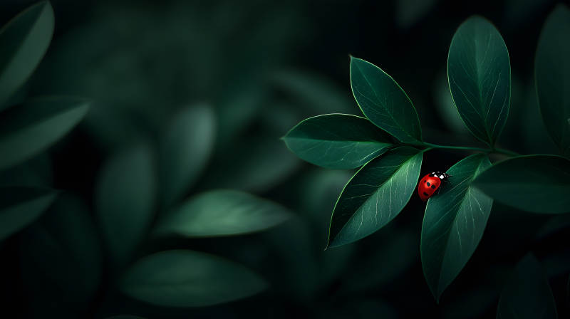 葉片上的瓢蟲-圖片